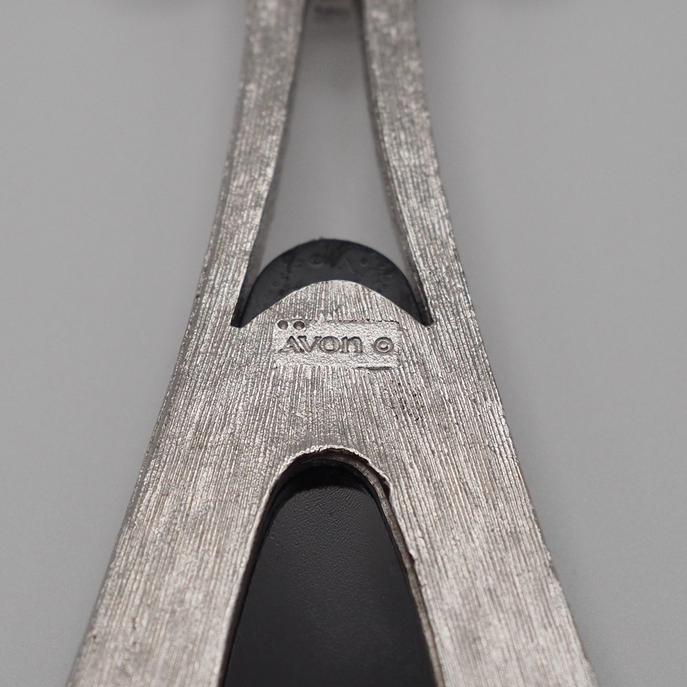 Avon Ebony Teardrop Pendant Necklace Black Silver Tone Long Rope Chain Large MCM - Picture 3 of 9